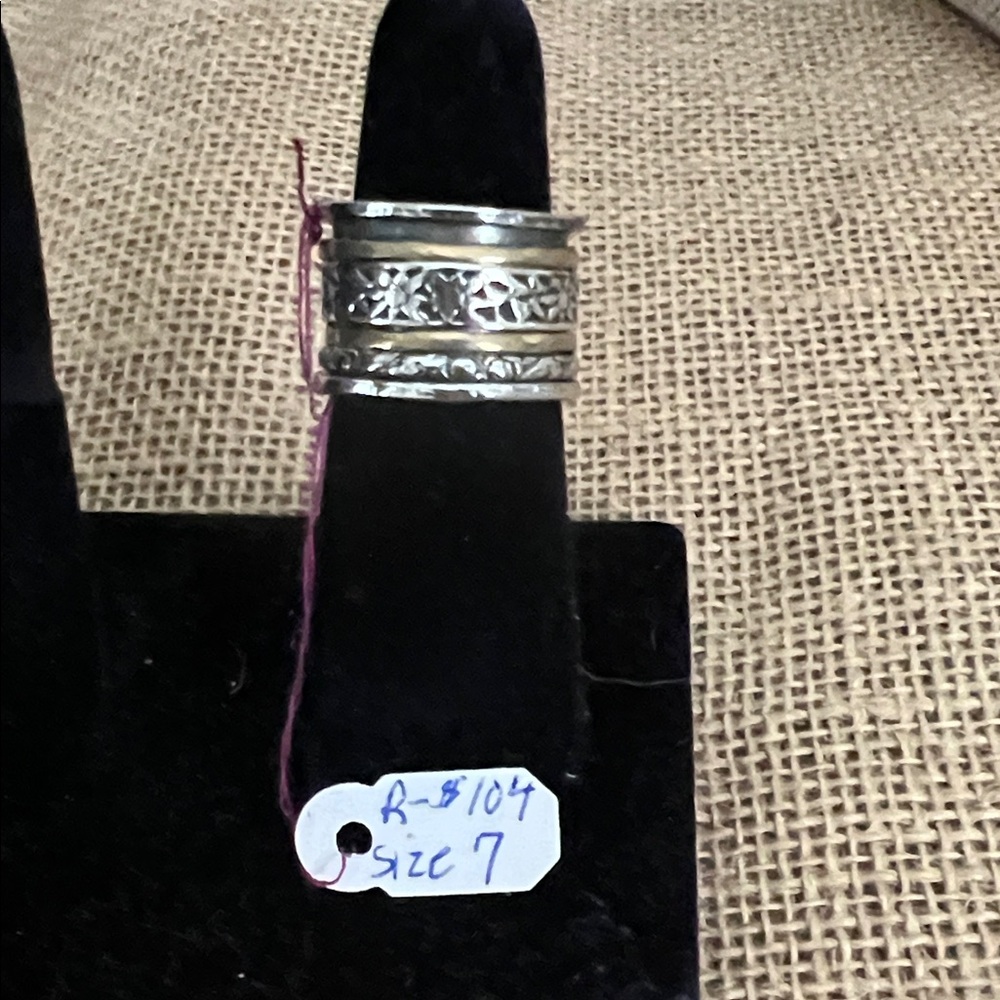 Silpada Silver And Brass Patterned Ring - image 1